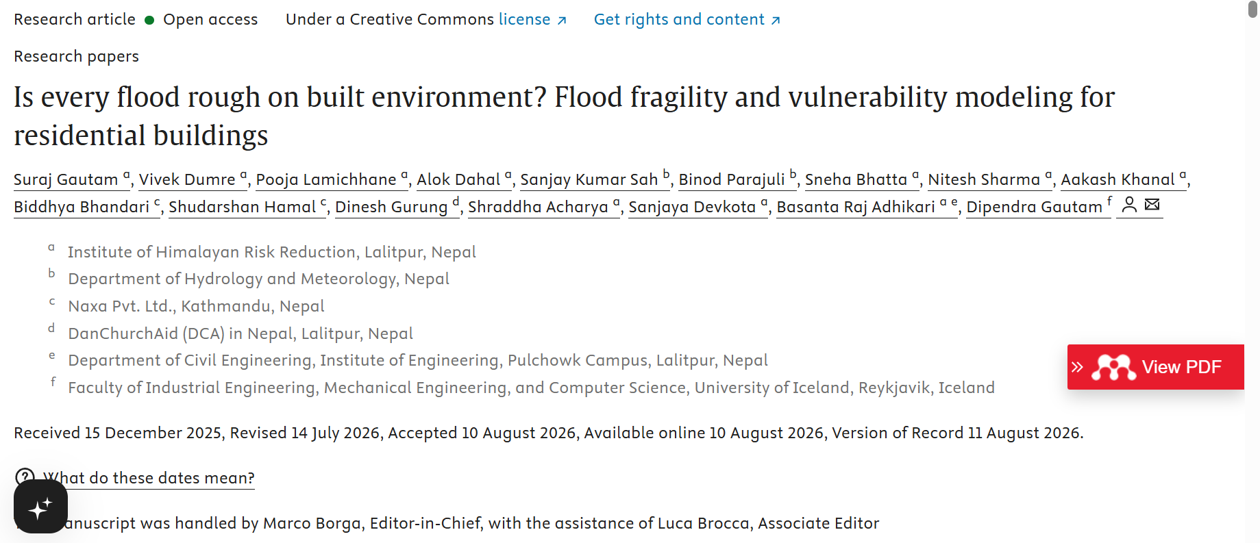 Is every flood rough on built environment? Flood fragility and vulnerability modeling for residential buildings