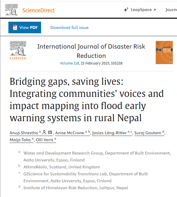 Bridging gaps, saving lives: Integrating communities’ voices and impact mapping into flood early warning systems in rural Nepal