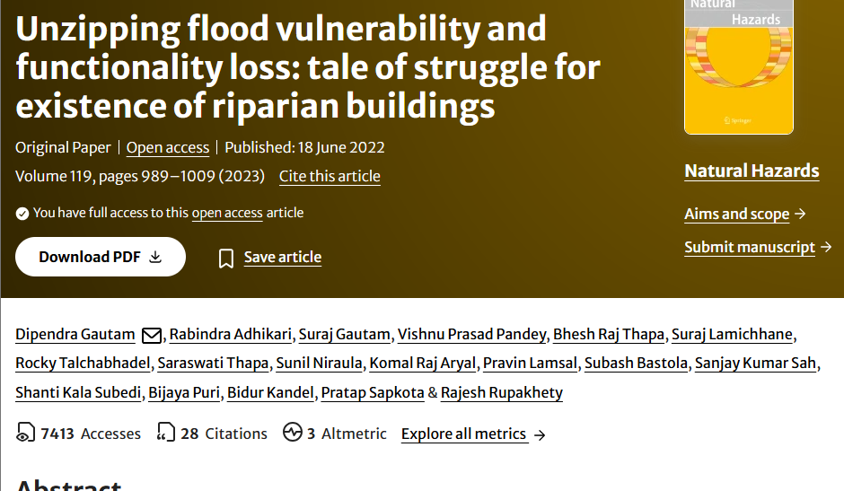 Unzipping flood vulnerability and functionality loss: tale of struggle for existence of riparian buildings