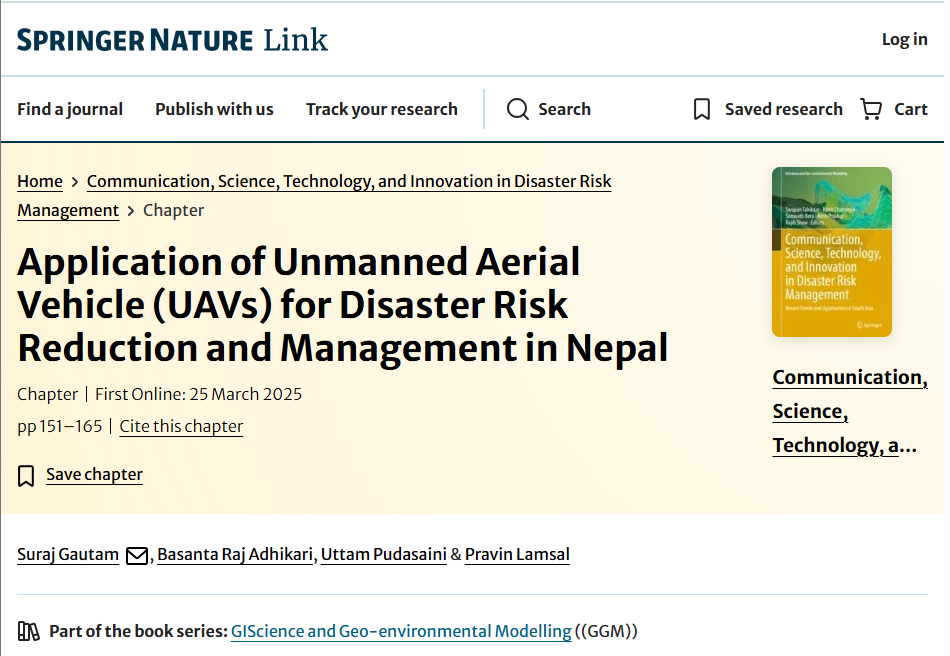 Application of Unmanned Aerial Vehicle (UAVs) for Disaster Risk Reduction and Management in Nepal