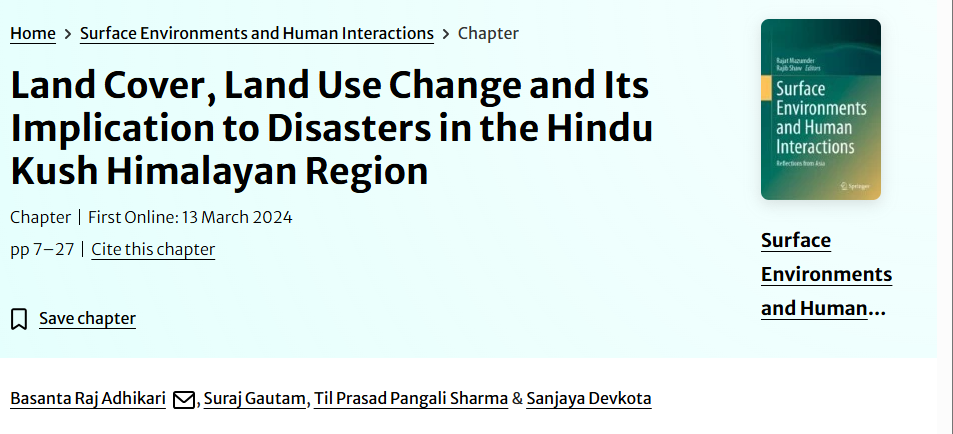 Land Cover, Land Use Change and Its Implication to Disasters in the Hindu Kush Himalayan Region