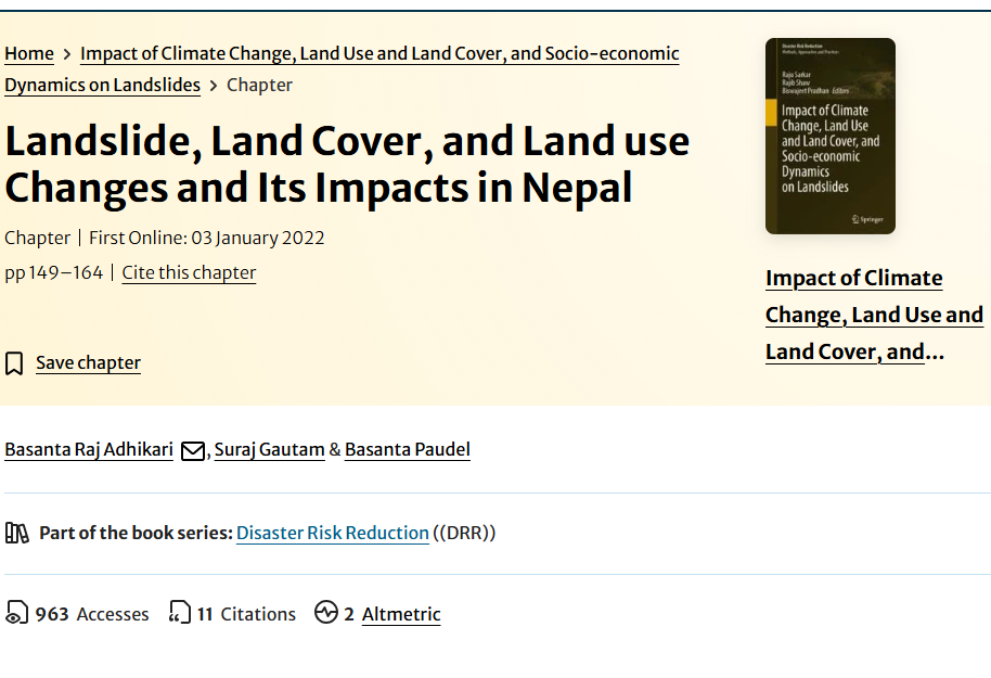 Landslide, Land Cover, and Land use Changes and Its Impacts in Nepal