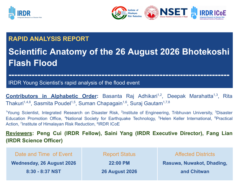 Scientific Anatomy of the 26 August 2026 Bhotekoshi  Flash Flood 